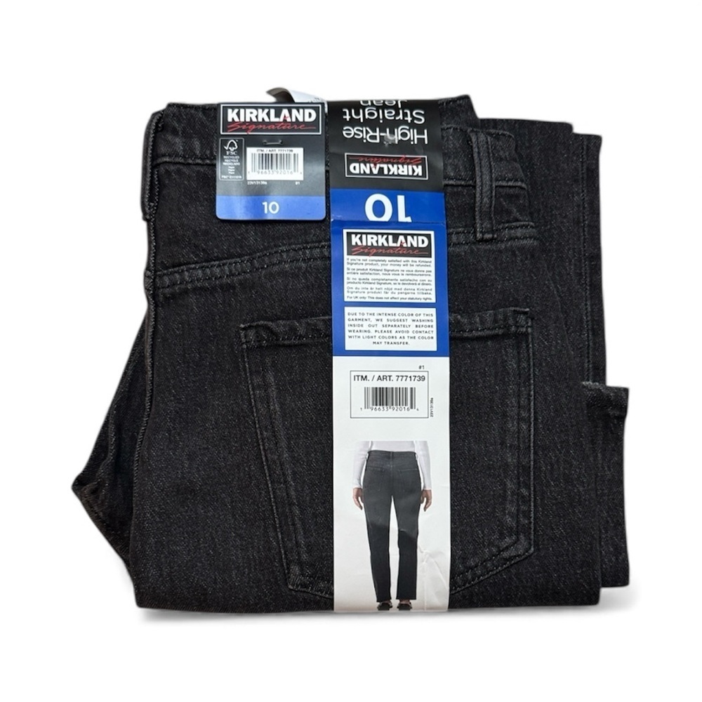 NWT Kirkland Signature Women's Black Straight Leg Jeans